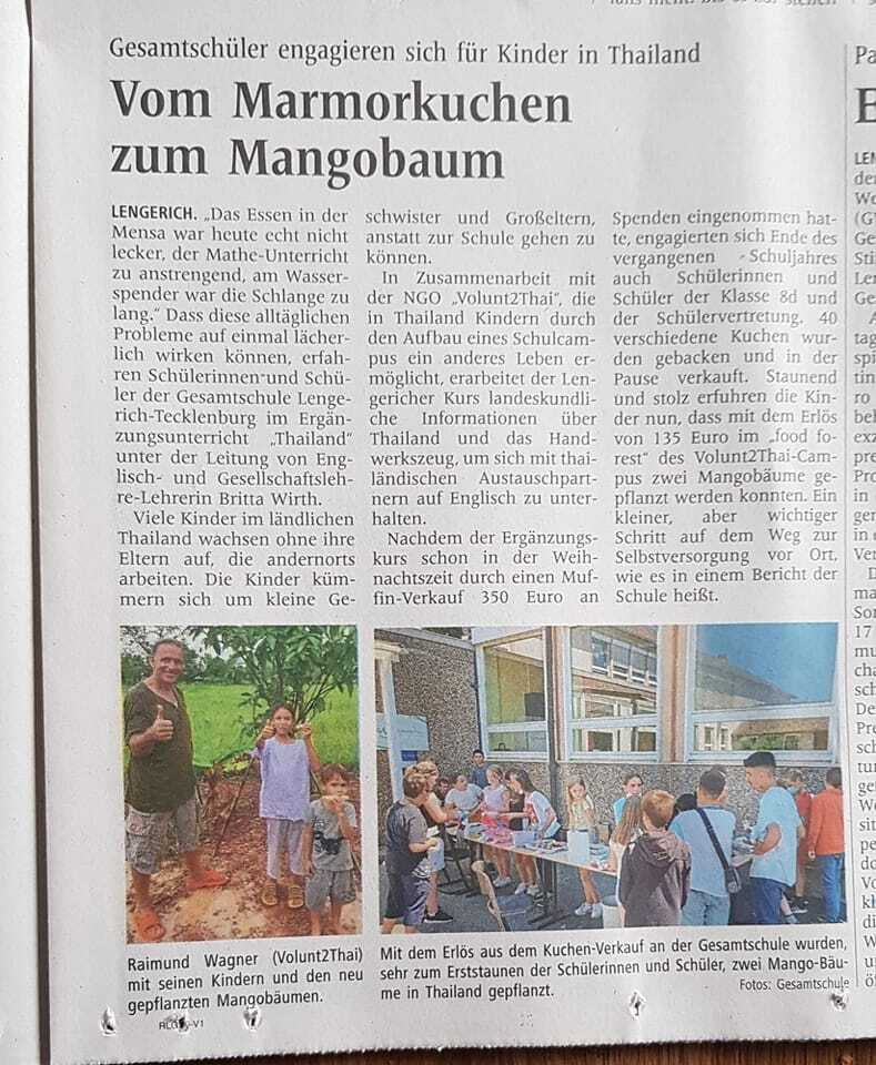 Vielen Dank für den Artikel der Lokalzeitung Lengerich/Tecklenburg